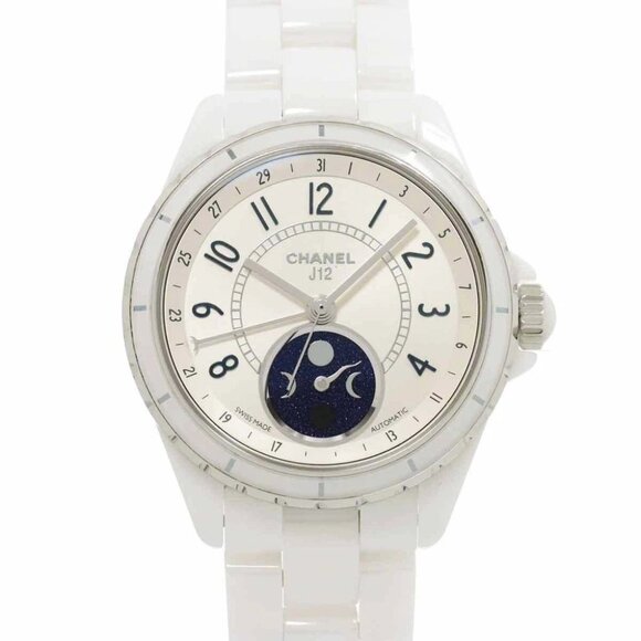 CHANEL J12 Phase De Lune H3404 Moon Phase 38mm White Ceramic 90259667 - Picture 1 of 7